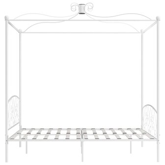 Hemelbedframe metaal wit 180x200 cm 4