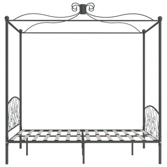 Hemelbedframe metaal grijs 180x200 cm 4