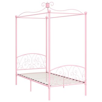 Hemelbedframe metaal roze 90x200 cm 2