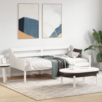 Slaapbank zonder matras 75x190 cm massief grenenhout wit 1