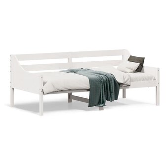 Slaapbank zonder matras 75x190 cm massief grenenhout wit 2