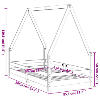 Kinderbedframe 80x160 cm massief grenenhout 9