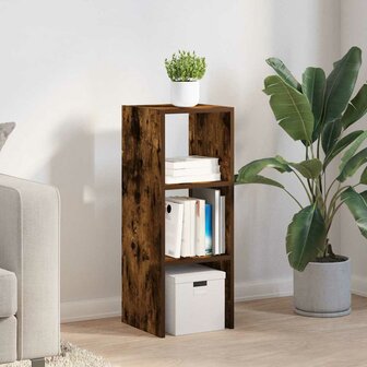 Boekenkast stapelbaar 30x30x80 cm bewerkt hout gerookt eiken 3