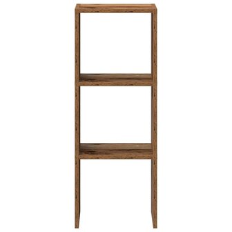 Boekenkast stapelbaar 30x30x80 cm bewerkt hout oud houtkleurig 4