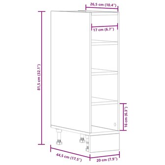 Onderkast Riga 20x44,5x81,5 cm bewerkt hout grijs sonoma eikenkleur 9