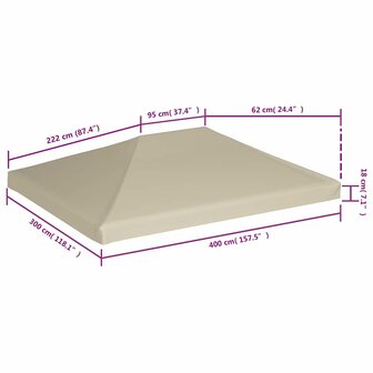 Prieeldak 310 g/m&sup2; 4x3 m beige 6