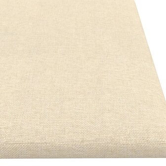 Wandpanelen 12 st 1,08 m&sup2; 60x15 cm stof cr&egrave;mekleurig 6