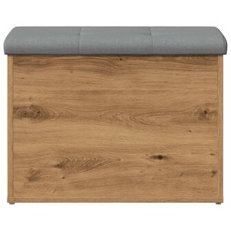 Opbergbankje 62x42x45 cm bewerkt hout artisanaal eikenkleur 3