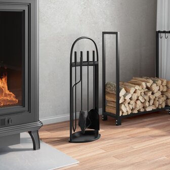 5-delige Haardset 23x15x66 cm staal 3
