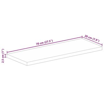 Tafelblad rechthoekig 70x20x2,5 cm massief acaciahout 8
