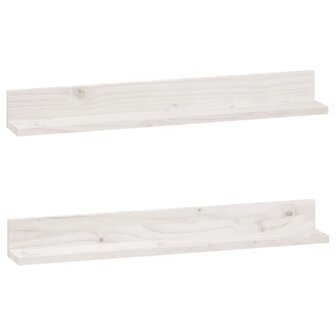 Wandkasten 2 st 80x11x9 cm massief grenenhout wit 2