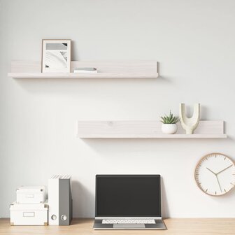 Wandkasten 2 st 80x11x9 cm massief grenenhout wit 5