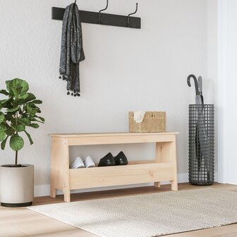 Halbankje 100x28x45 cm massief grenenhout 1