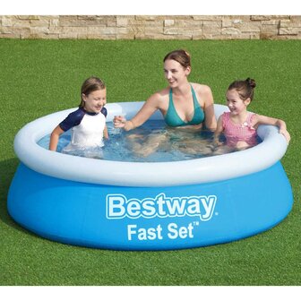 Bestway Zwembad Fast Set opblaasbaar rond 183x51 cm blauw 1