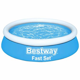 Bestway Zwembad Fast Set opblaasbaar rond 183x51 cm blauw 2