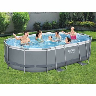 Bestway Zwembadset Power Steel ovaal 488x305x107 cm 1