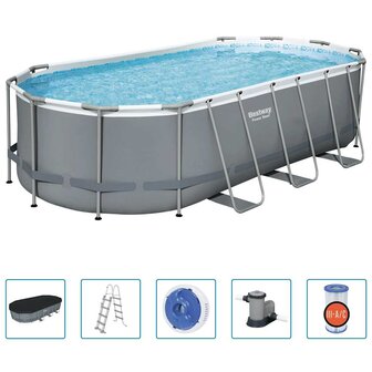 Bestway Zwembad Power Steel bovengronds ovaal 549x274x122 cm 2