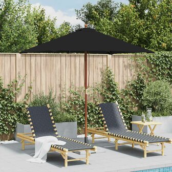 Parasol met houten paal 150x200 cm zwart 1