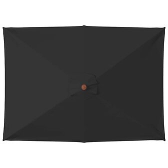 Parasol met houten paal 150x200 cm zwart 4