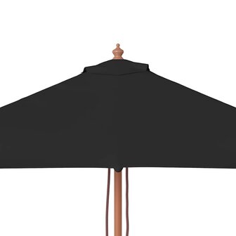 Parasol met houten paal 150x200 cm zwart 7