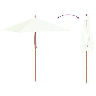 Parasol met houten paal 150x200 cm zandkleurig 6