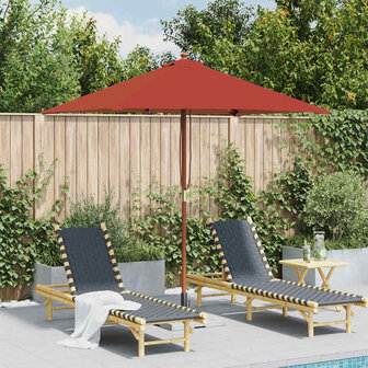 Parasol met houten paal 150x200 cm terracottakleurig 1