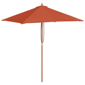 Parasol met houten paal 150x200 cm terracottakleurig 2
