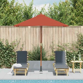 Parasol met houten paal 150x200 cm terracottakleurig 3