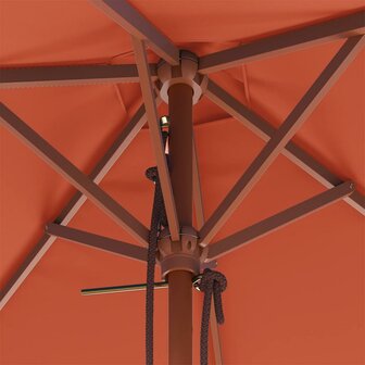 Parasol met houten paal 150x200 cm terracottakleurig 8