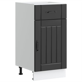 Keuken onderkast Lucca bewerkt hout zwart 1