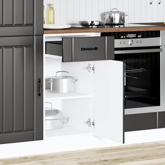 Keuken onderkast Lucca bewerkt hout zwart 2