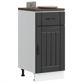 Keuken onderkast Lucca bewerkt hout zwart 3