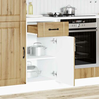 Keuken onderkast Lucca bewerkt hout artisanaal eikenkleur 2
