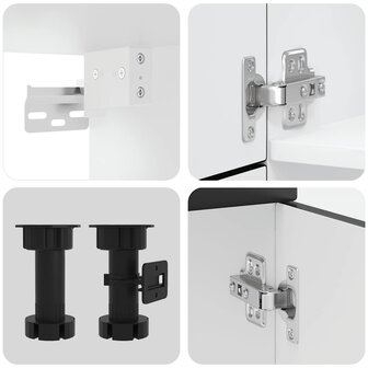 7-delige Keukenkastenset Lucca bewerkt hout zwart 7