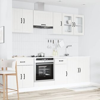 8-delige Keukenkastenset Kalmar bewerkt hout wit 3