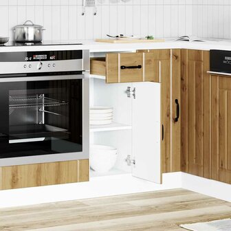 Keuken onderkast Lucca bewerkt hout artisanaal eikenkleur 2