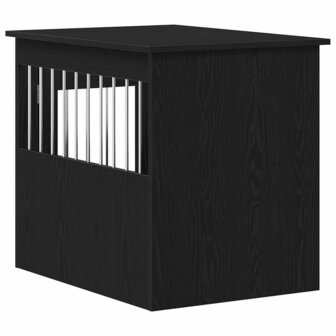 Hondenbenchmeubel 75x55x65 cm bewerkt hout zwart eikenkleurig 8