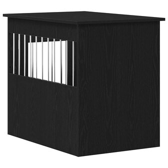 Hondenbenchmeubel 80x55x68 cm bewerkt hout zwart eikenkleurig 8