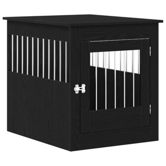 Hondenbenchmeubel 80x64,5x71 cm bewerkt hout zwart eikenkleurig 2