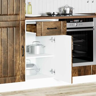 Keuken onderkast Lucca bewerkt hout gerookt eikenkleurig 2