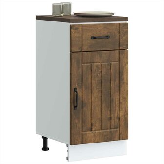 Keuken onderkast Lucca bewerkt hout gerookt eikenkleurig 3