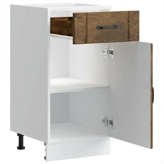 Keuken onderkast Lucca bewerkt hout gerookt eikenkleurig 5