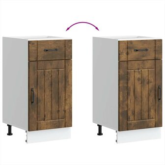 Keuken onderkast Lucca bewerkt hout gerookt eikenkleurig 8