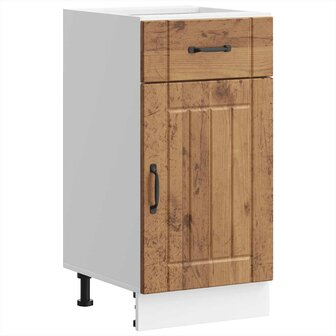 Keuken onderkast Lucca bewerkt hout oud houtkleurig 1