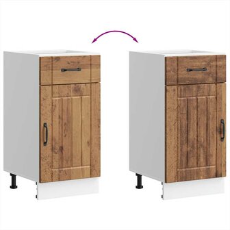 Keuken onderkast Lucca bewerkt hout oud houtkleurig 8
