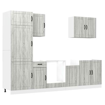 7-delige Keukenkastenset Lucca bewerkt hout grijs sonoma eiken 2