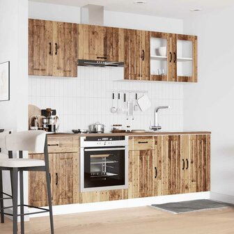 8-delige Keukenkastenset Kalmar bewerkt hout oud houtkleurig 3