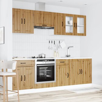 8-delige Keukenkastenset Kalmar bewerkt hout artisanaal eiken 3