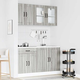 4-delige Keukenkastenset Lucca bewerkt hout grijs sonoma eiken 3