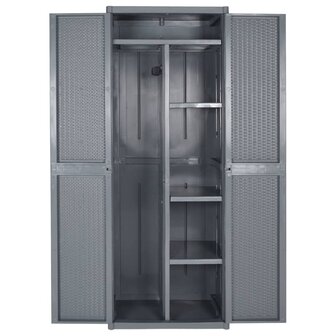 Tuinkast 65x45x172 cm PP rattan grijs 4